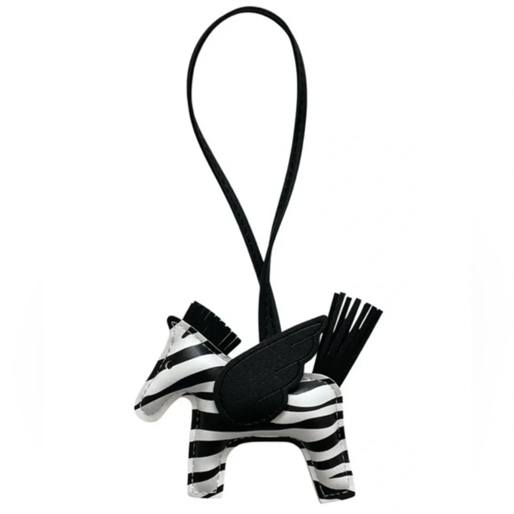 Zebra Striped Horse-Shaped Bag Charm